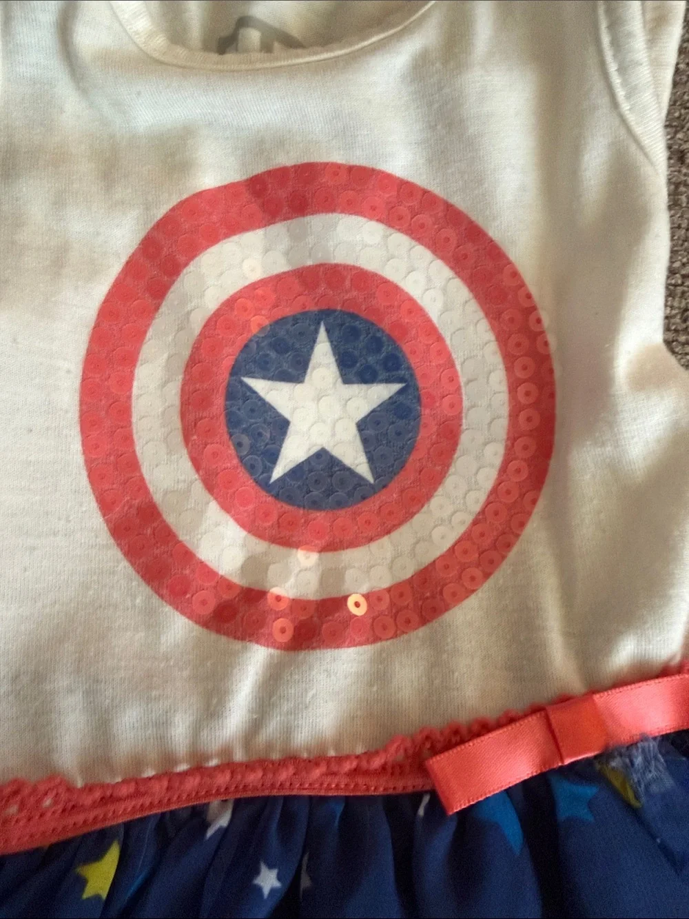 Marvel Captain America White, Navy & Red Girls' Costume Dress - Picture 3 of 6